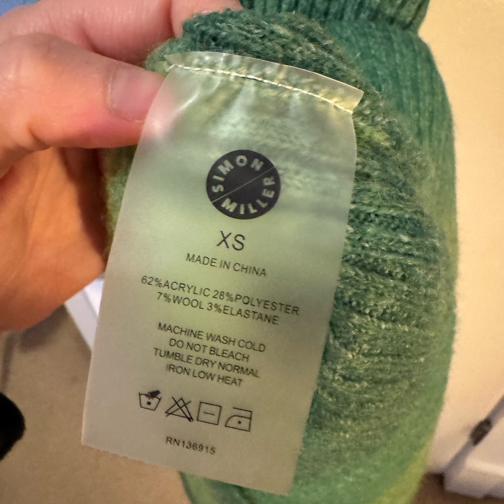 Simon Miller Gummy Green Multi Axon Ombre Sweater Dress - Picture 8 of 8